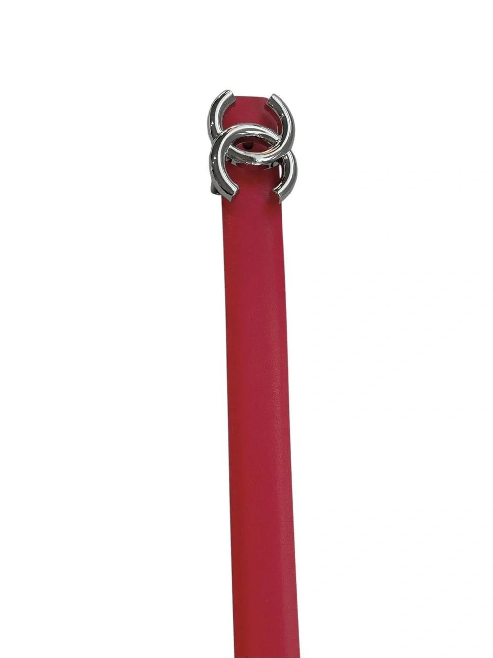 ❤️ Women’s Classic Red leather Belt with — Black/Silver-Tone Buckle ❤️